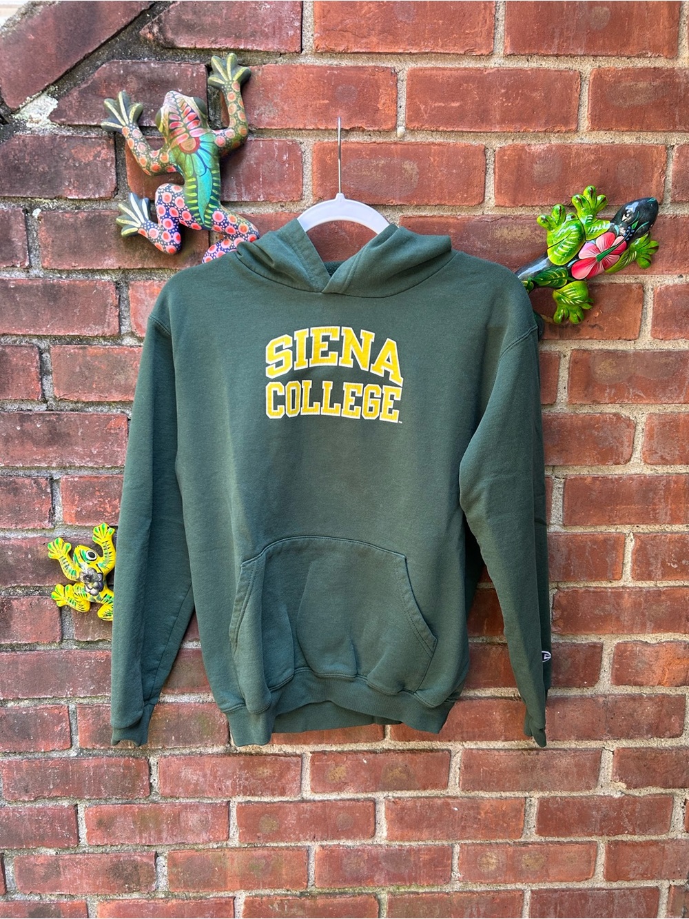 Champion Siena College Green & Yellow Crewneck Hoodie